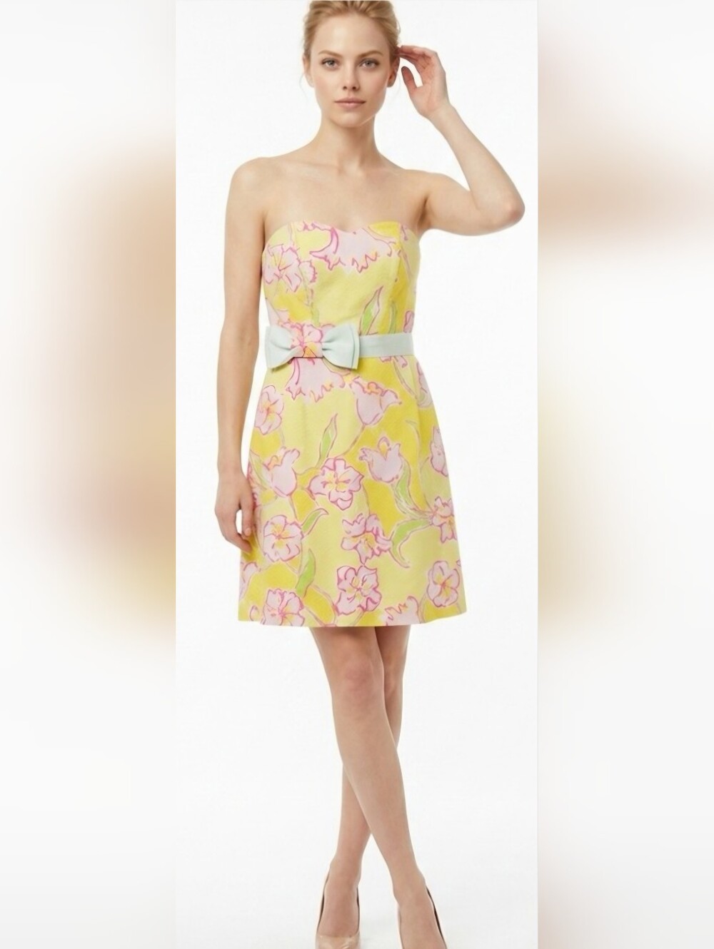 Lilly Pulitzer Amberly Dress Starfruit Day Lilly Floral Yellow Pink Size 10 NWT - Picture 1 of 11